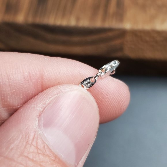 18 Inch Sterling Silver Red Glass Pandora Bead Pendant Necklace - Picture 5 of 7